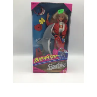 Photo of 1994 Baywatch Barbie Lifeguard Dolphin Friend Mattel Vintage 13199 NIB New