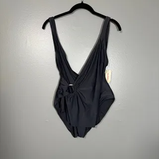 Photo of Anne Cole Collection NWT Vintage 1980's Black Faux Wrap Swimsuit - Women's Small