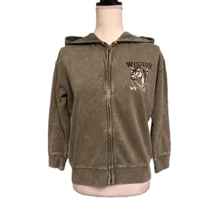 Photo of NWT Pastel Palette 100% Cotton Olive Green Hoodied Sweatshirt Unisex Kids Large