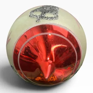 Photo of Vintage Poland Mercury Glass Teardrop Christmas Ornament Red Silver Bell 3in