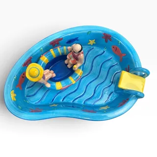 Photo of Summer Stock Swimming Pool Chip and Dip Set Ceramic 1998 Hand Painted