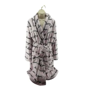 Photo of Victoria's Secret Short Cozy Signature Pink White Robe Womens XS/S
