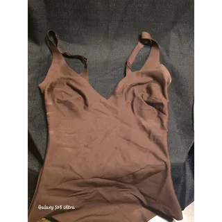 Photo of SKIMS Body Unlined Plunge Thong Bodysuit Cocoa Brown L BD-THG-9105 NWOT