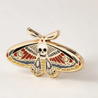 Photo of Death’s-Head Hawkmoth Hard Enamel Pin – Gold Tone