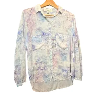 Photo of CLOTH AND STONE Anthropologie Bess Tie Dye Button Down Long Sleeve Shirt Size M