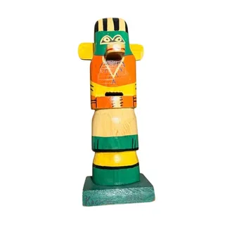 Photo of VINTAGE TOTEM POLE DOLL WOODEN TOURIST NATIVE AMERICAN BANK  1940- 1950s