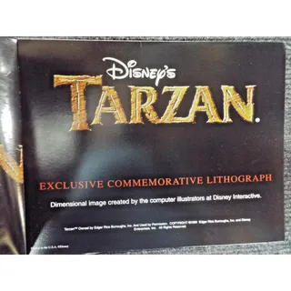 Photo of 1999 TARZAN Disney Store Exclusive Commemorative Lithograph with envelope