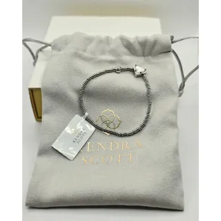 Photo of Kendra Scott Ari Heart Stretch Bracelet Silver tone, Ivory Mother of Pearl stone