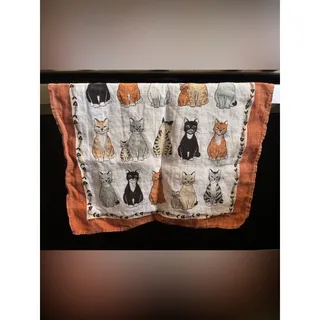 Photo of Vintage Tea Towel, Cat Print, Irish Linen, Cats Arrived by Ulster Weavers