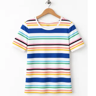 Photo of Talbots Multicolor Striped Short Sleeve Crewneck T-Shirt EUC Size XS
