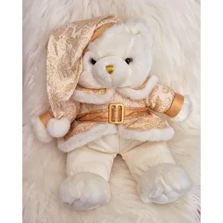Photo of Vintage 2000 Dan Dee Keepsake White Teddy Bear Gold Santa Christmas Plush 19.5"
