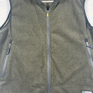 Photo of REI Fleece Vest Mens L XL Olive Green Full Zip Sherpa Hiking Outdoor Gorpcore