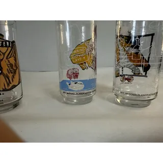 Photo of Vintage 1977 McDonalds Action Series Glass Lot 2 Ronald McDonald Hamburglar⁠