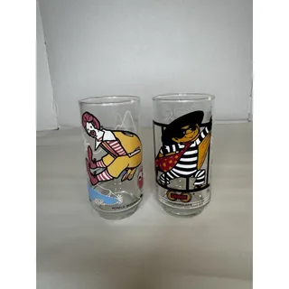 Photo of Vintage 1977 McDonalds Action Series Glass Lot 2 Ronald McDonald Hamburglar⁠