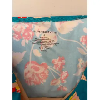 Photo of Summersalt Floral Ruffle Bikini Bottom Teal Red Size 6 NWOT