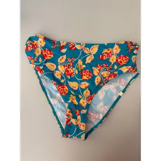 Photo of Summersalt Floral Ruffle Bikini Bottom Teal Red Size 6 NWOT