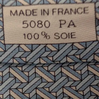 Photo of Vintage Hermès 100% Silk Men's Blue Tie With Multicolor Geometric Designs