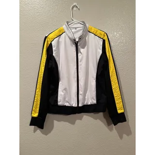 Photo of Motocross Style/Racer Jacket lightweight unique black yellow white yoga women’s M