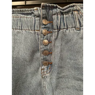 Photo of Song Light Denim Paperbag cuffed button fly shorts L