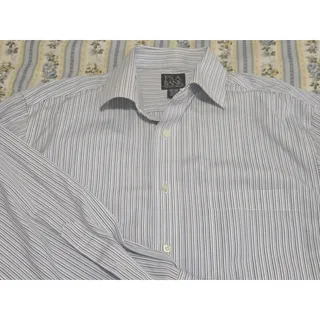 Photo of Jos A Bank Traveller Mens Dress Shirt 15.5 -35 Cotton Tailored Fit French Cuff