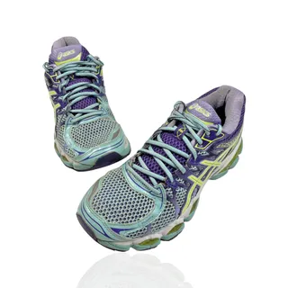 Photo of Women's Asics Gel-Nimbus 16 Running Shoes Sneakers Size 8 Purple Mint Athletic
