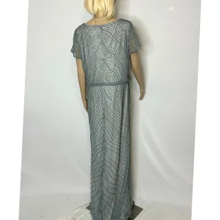 Photo of Adrianna Papell 14 Gray Beaded Blouson Evening Gown Formal Dress Tags Attached
