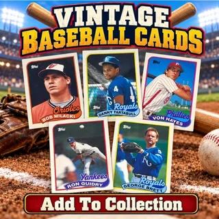 Photo of 1989 Topps Baseball Cards George Brett Ron Guidry Danny Tartabull Five Card Lot