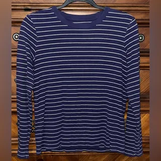 Photo of Lands End Women’s Cotton Striped Long Sleeve 18” P2P