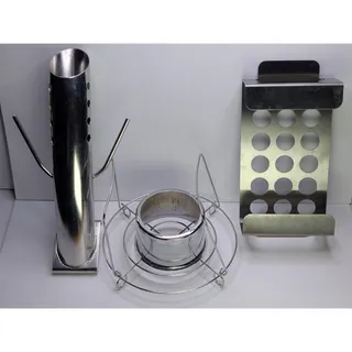 Photo of BBQ Grill Roasting Rack Lot Vertical Chicken Roasters Jalapeno Pepper Holder...
