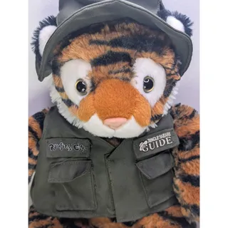 Photo of Rainforest Cafe Tiger Plush Jungle Safari Guide Green Hat Vest Stuffed Animal