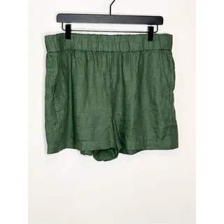Photo of J.CREW Olive Green 100% Linen Pull On Shorts Size Large Coastal Summer Casual