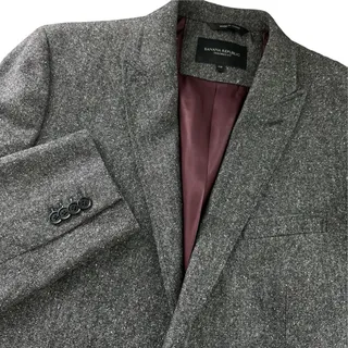 Photo of Banana Republic Donegal Tweed Blazer Men 42R Wool Silk Sport Coat Jacket Gray