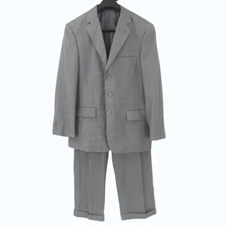 Photo of Vinci Men’s Gray 2pc Suit 42R Jacket Pants Zipper Repair Needed AS IS