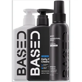 Photo of BASED Bodyworks Skincare Trio Cleanser Moisturizer Spray Hypochlorous Acid