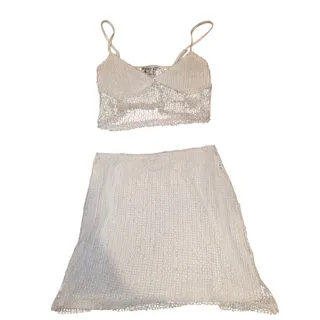 Photo of Princess Polly Aarti white openwork camisole and skirt set sz XS