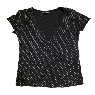 Photo of Brandy Melville black polka dot twist-front top One Size