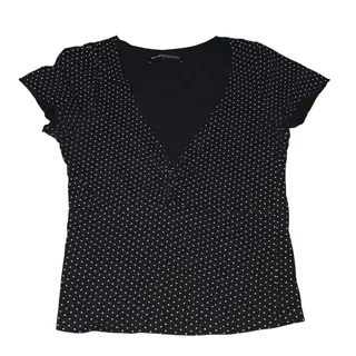 Photo of Brandy Melville black polka dot twist-front top One Size