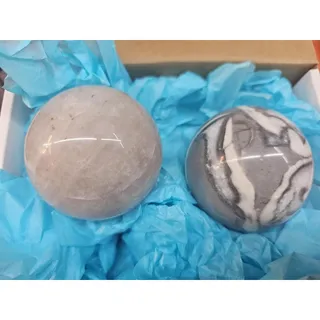 Photo of Ocean Jasper Spheres 60mm+ Set Of 2 Random Selection W/stands