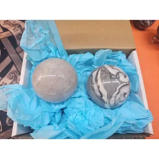 Photo of Ocean Jasper Spheres 60mm+ Set Of 2 Random Selection W/stands