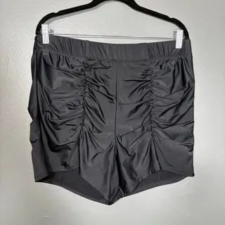 Photo of Torrid Ultra High Rise Ruched Swim Short Black Swimsuit - Women's Plus Size 2X