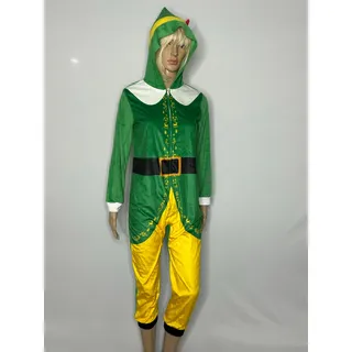 Photo of Elf Movie Buddy the Elf Kids Hooded Christmas Pajama Jumpsuit L 10/12 NWT