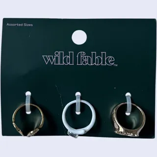 Photo of Wild Fable 7 Y2K Celestial Rings Gold Angel Wing Sun Moon White Snake Set