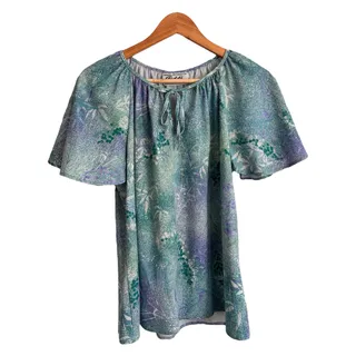 Photo of Vintage Teddi Floral Batwing Blouse – Tie Neck Cottagecore