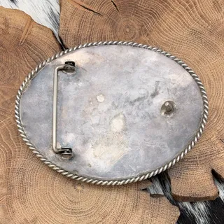 Photo of 1970s A BEGAY SR Navajo Sterling & Turquoise Trophy Belt Buckle Peyote Birds