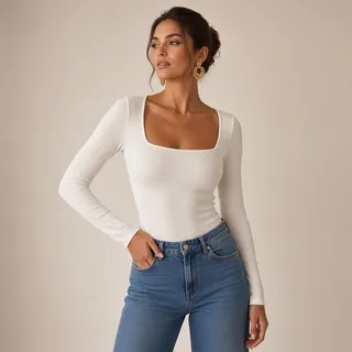 Photo of SELF E Long Sleeve Top – Size Medium – New Without Tags