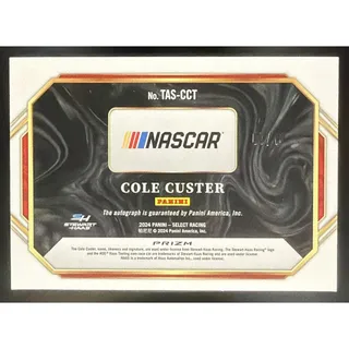 Photo of 2024 Panini Select Cole Custer Trackside Action Signatures Gold Prizms /10