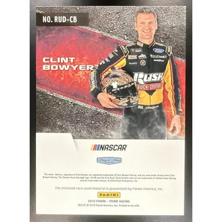 Photo of 2019 Panini Prime Clint Bowyer #RUD-CB Race Used Duals Tires Holo Gold 4/25