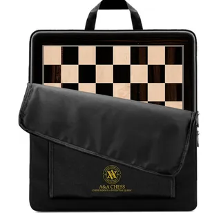 Photo of A&A Chess 17.25" Wooden Tournament Chess Board Ebony with Carrying Bag. New/OB