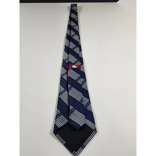 Photo of Eagles Wings New York Yankees MLB Necktie Navy Silver Plaid Woven Polyester