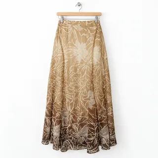 Photo of Coldwater Creek Brown Ombre Floral Maxi Skirt NWT Size Petite X-Small